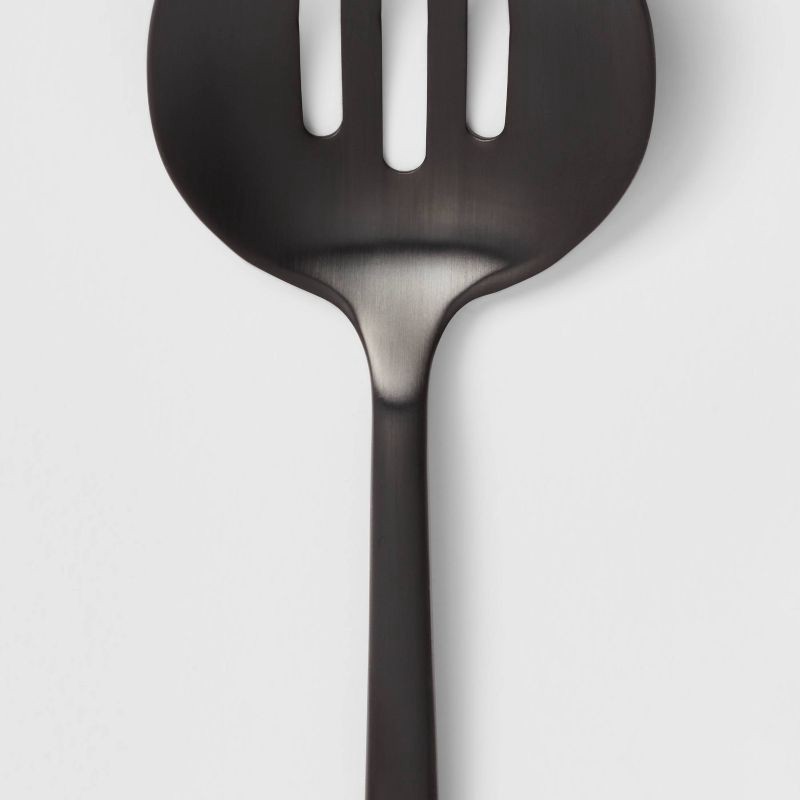 slide 3 of 4, 45pc Shapleigh Flatware Set Matte Black - Threshold™: Stainless Steel Silverware Service for 8, Dishwasher-Safe, 45 ct