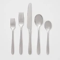 20pc Millinocket Flatware Set Silver - Threshold™: Stainless Steel Silverware, Service for 4, Dishwasher-Safe
