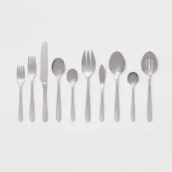 45pc Millinocket Flatware Set Silver - Threshold™: Stainless Steel Silverware Set, Forks Spoons Knives, Service for 8