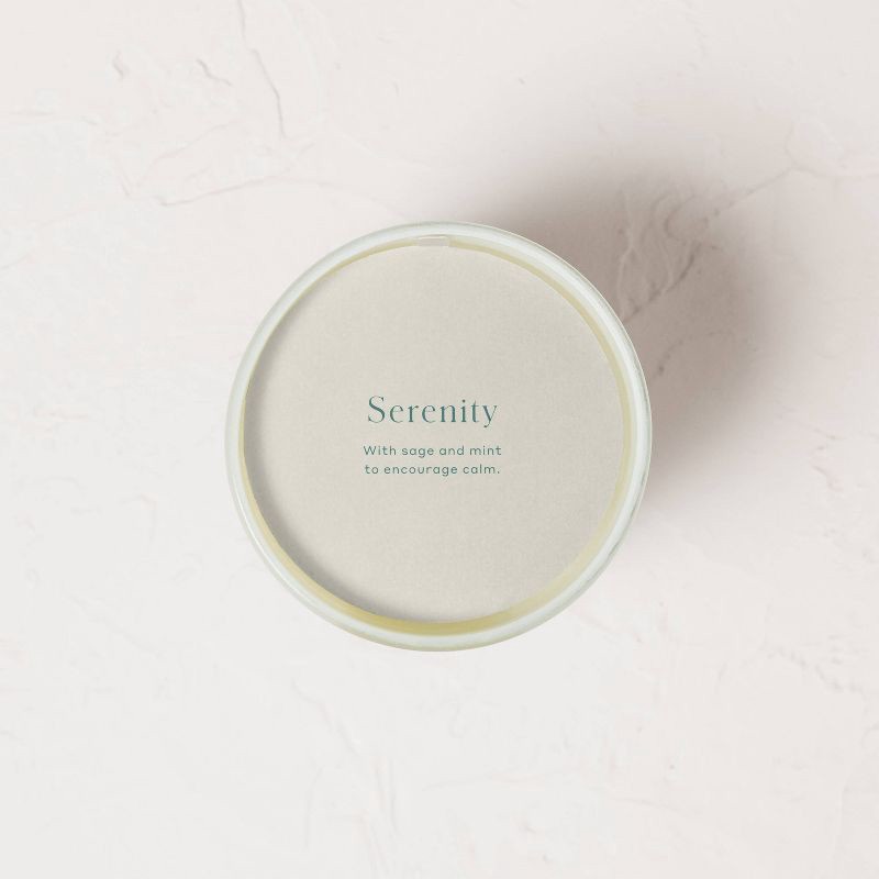 slide 3 of 4, Serenity Core Frosted Glass Wellness Jar Candle White 12oz - Casaluna™: Soy & Coconut Wax, 55hr Burn Time, 12 oz