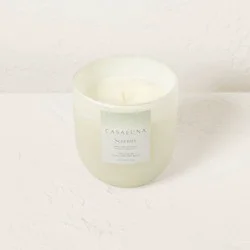 Serenity Core Frosted Glass Wellness Jar Candle White 12oz - Casaluna™: Soy & Coconut Wax, 55hr Burn Time