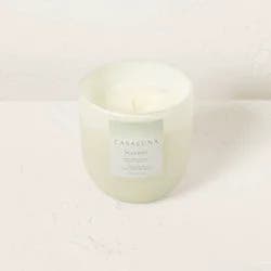 Serenity Core Frosted Glass Wellness Jar Candle White 12oz - Casaluna™: Soy & Coconut Wax, 55hr Burn Time