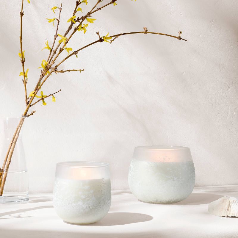 slide 2 of 5, 4-Wick Balance Fashion Salted Glass Wellness Jar Candle Light Blue 30oz - Casaluna™, 30 oz