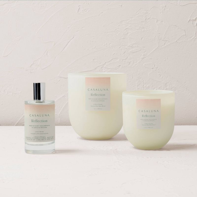 slide 4 of 5, 2-Wick Reflection Core Frosted Glass Wellness Jar Candle White 24oz - Casaluna™: Soy & Coconut Oil, 65hr Burn Time, 24 oz