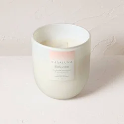 2-Wick Reflection Core Frosted Glass Wellness Jar Candle White 24oz - Casaluna™: Soy & Coconut Oil, 65hr Burn Time