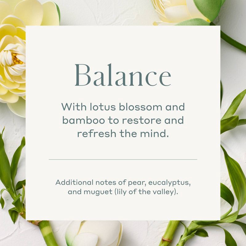 slide 4 of 4, Balance Core Frosted Glass Wellness Jar Candle White 12oz - Casaluna™: Soy & Coconut Wax, 55hr Burn Time, Bamboo-Lotus Scent, 12 oz