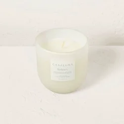 Balance Core Frosted Glass Wellness Jar Candle White 12oz - Casaluna™: Soy & Coconut Wax, 55hr Burn Time, Bamboo-Lotus Scent