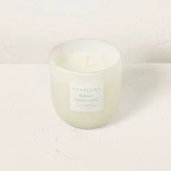 Balance Core Frosted Glass Wellness Jar Candle White 12oz - Casaluna™: Soy & Coconut Wax, 55hr Burn Time, Bamboo-Lotus Scent