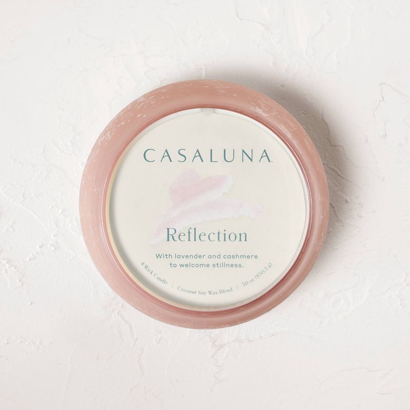 slide 3 of 5, 4-Wick Reflection Fashion Salted Glass Wellness Jar Candle Pink 30oz - Casaluna™: Soy & Coconut Scent, 50hr Burn Time, 30 oz