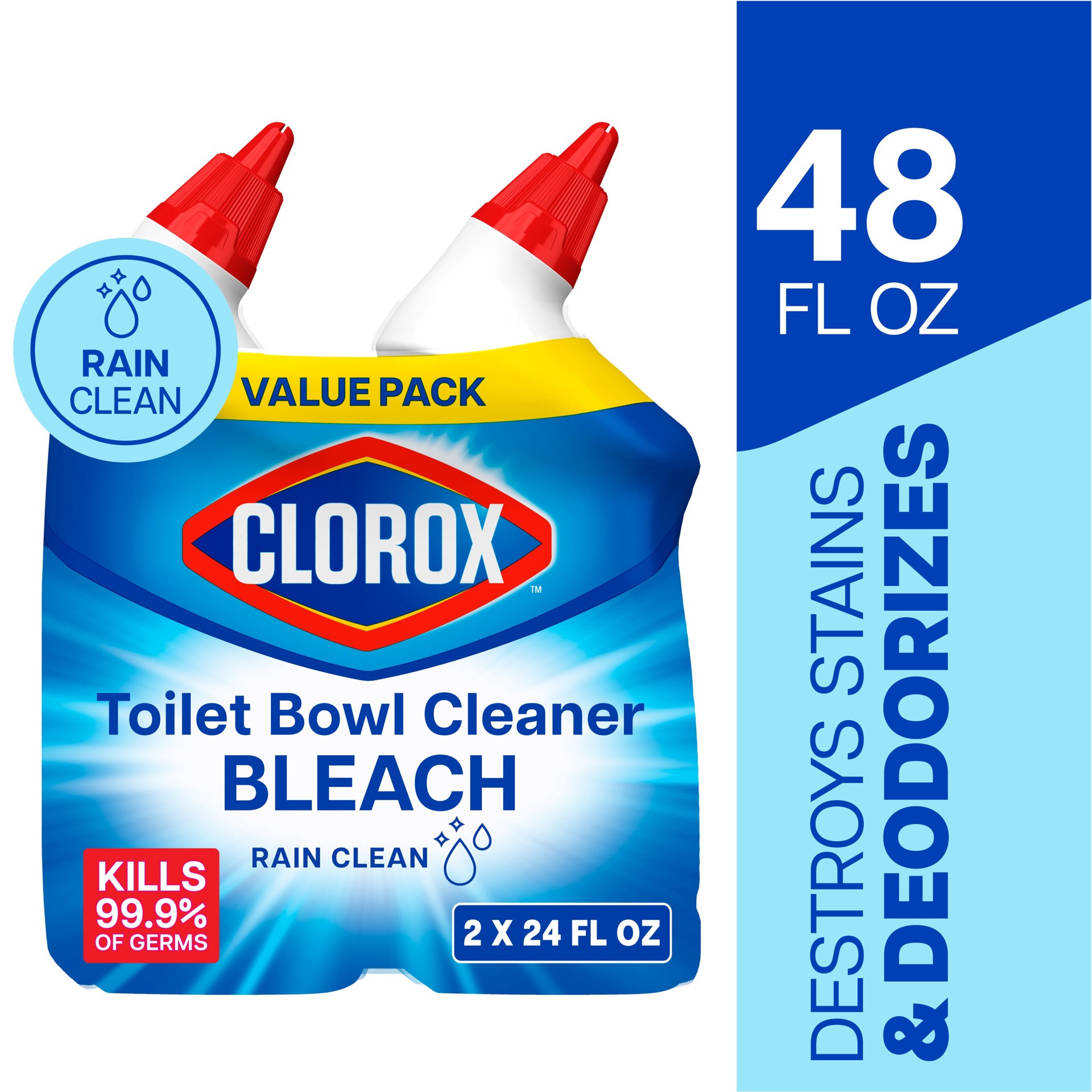 slide 1 of 6, Clorox 2 -Pack 24 -fl oz Rain Clean Toilet Bowl Cleaner, 1 ct