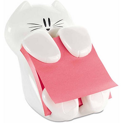 slide 1 of 1, Post-it Pop-up Note Dispenser, Cat Figure 3 in x 3 in, 3 in x 3 in