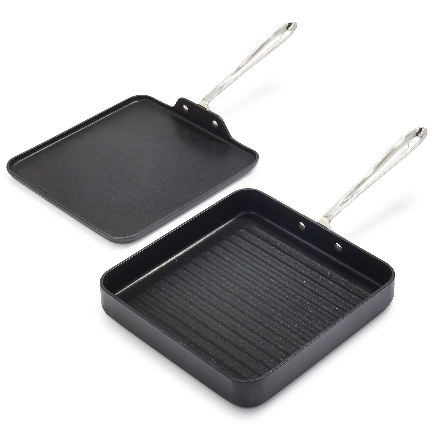 slide 1 of 1, All-Clad HA1 Nonstick Grill and Griddle, 2 ct