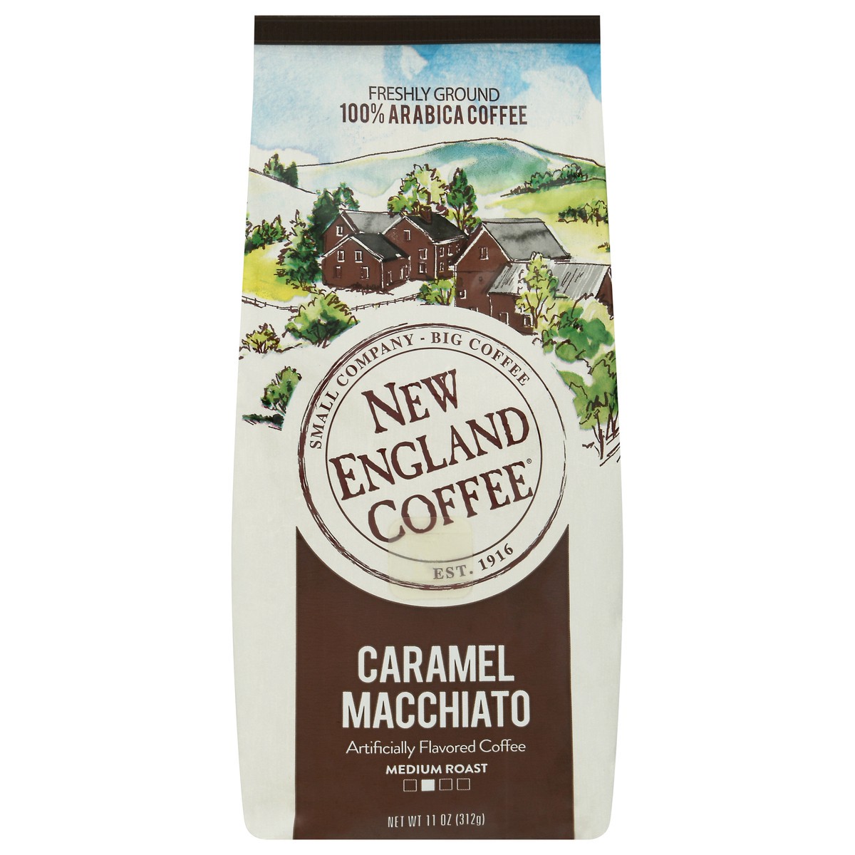 slide 2 of 10, New England Coffee Ground Medium Roast Caramel Macchiato Coffee 11 oz, 11 oz
