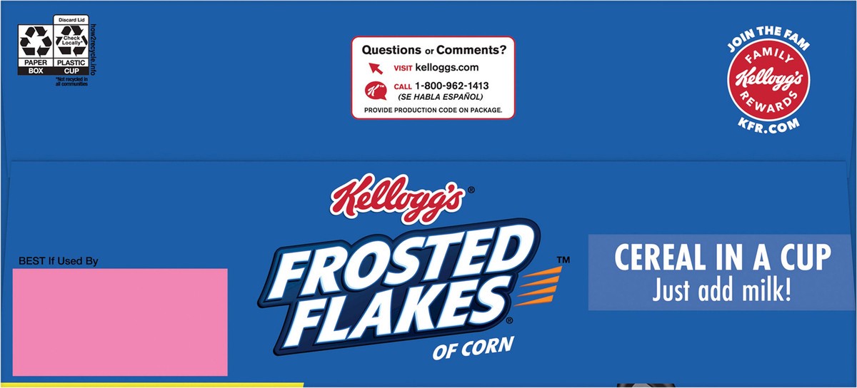 slide 8 of 10, Frosted Flakes Kellogg's Frosted Flakes Breakfast Cereal Cups Original, 8.4 oz, 4 Count, 4 ct