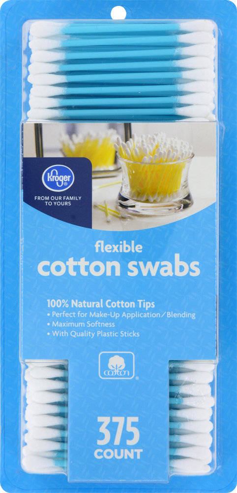 slide 1 of 1, Kroger Flexible Cotton Swabs, 375 ct