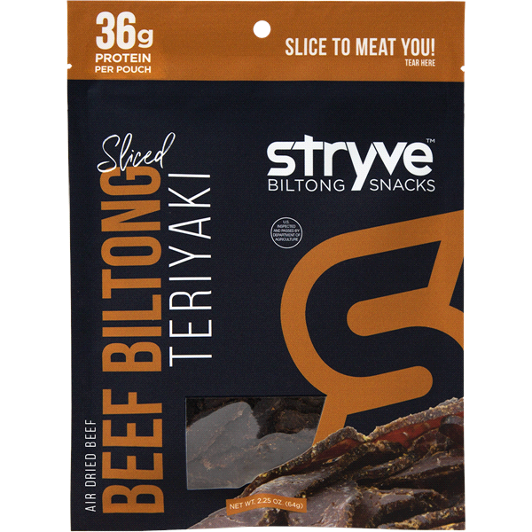 slide 1 of 1, Stryve Beef Biltong Teryikai, 2.25 oz