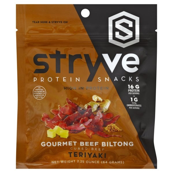 slide 1 of 1, Stryve Beef Biltong Teryikai, 2.25 oz