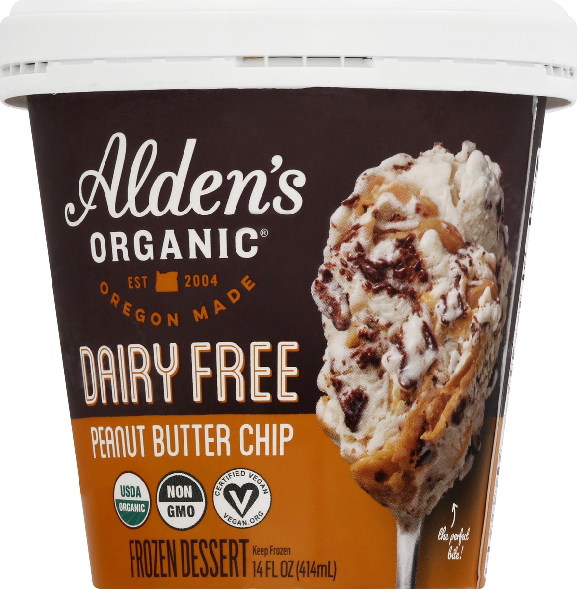 slide 6 of 9, Alden's Aldens Organic Dairy Free Peanut Butter Chip Frozen Dessert 14 oz, 14 oz