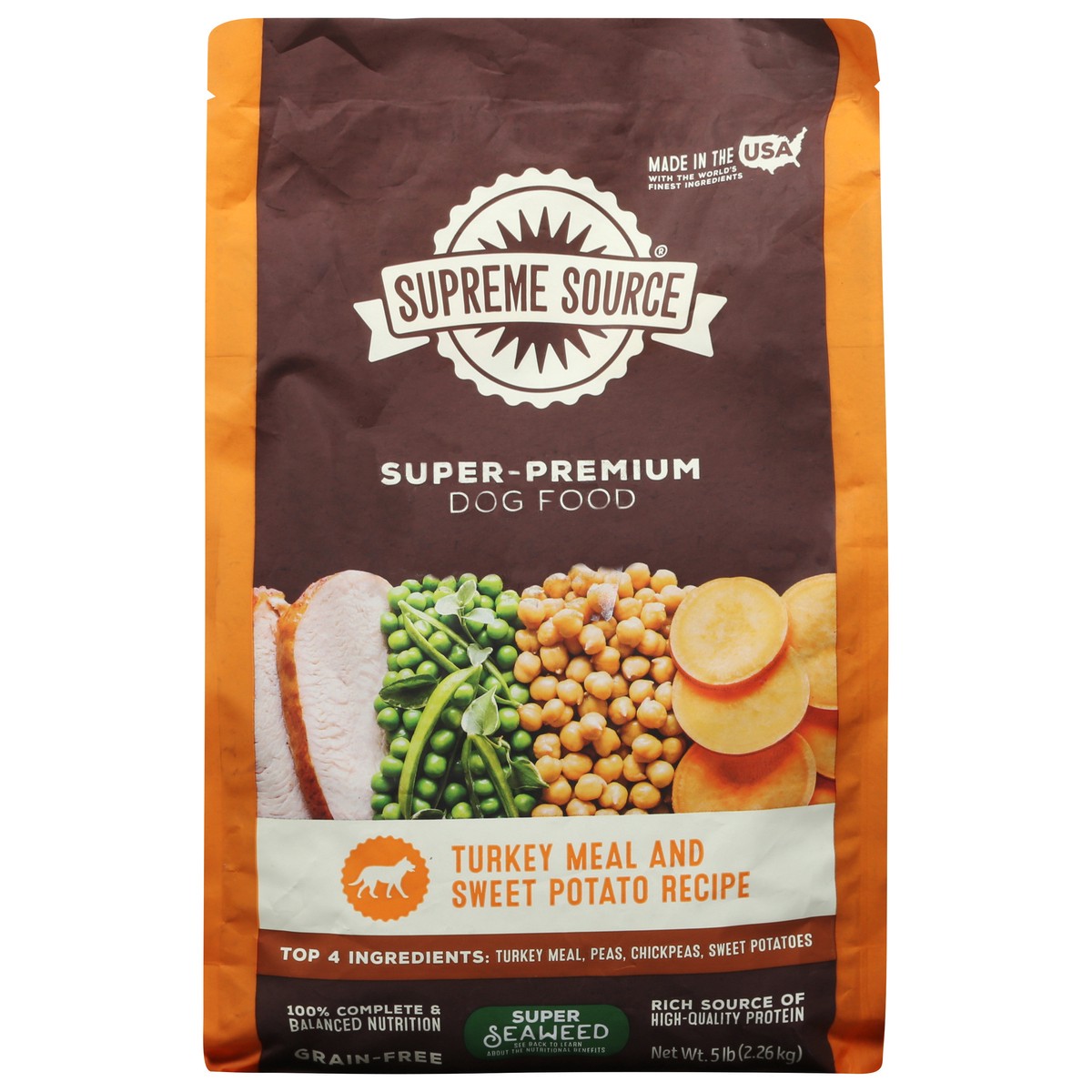 slide 10 of 15, Supreme Source Super-Premuim Grain-Free Turkey Meal and Sweet Potato Recipe Dog Food 5 lb, 5 lb