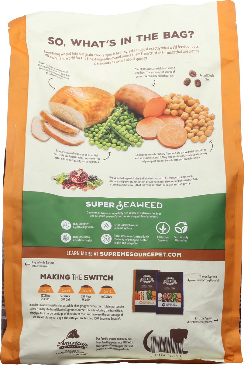 slide 9 of 15, Supreme Source Super-Premuim Grain-Free Turkey Meal and Sweet Potato Recipe Dog Food 5 lb, 5 lb