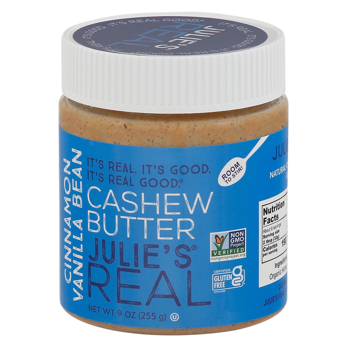 slide 9 of 9, Julie's Real Cinnamon Vanilla Bean Cashew Butter 9 oz, 9 oz