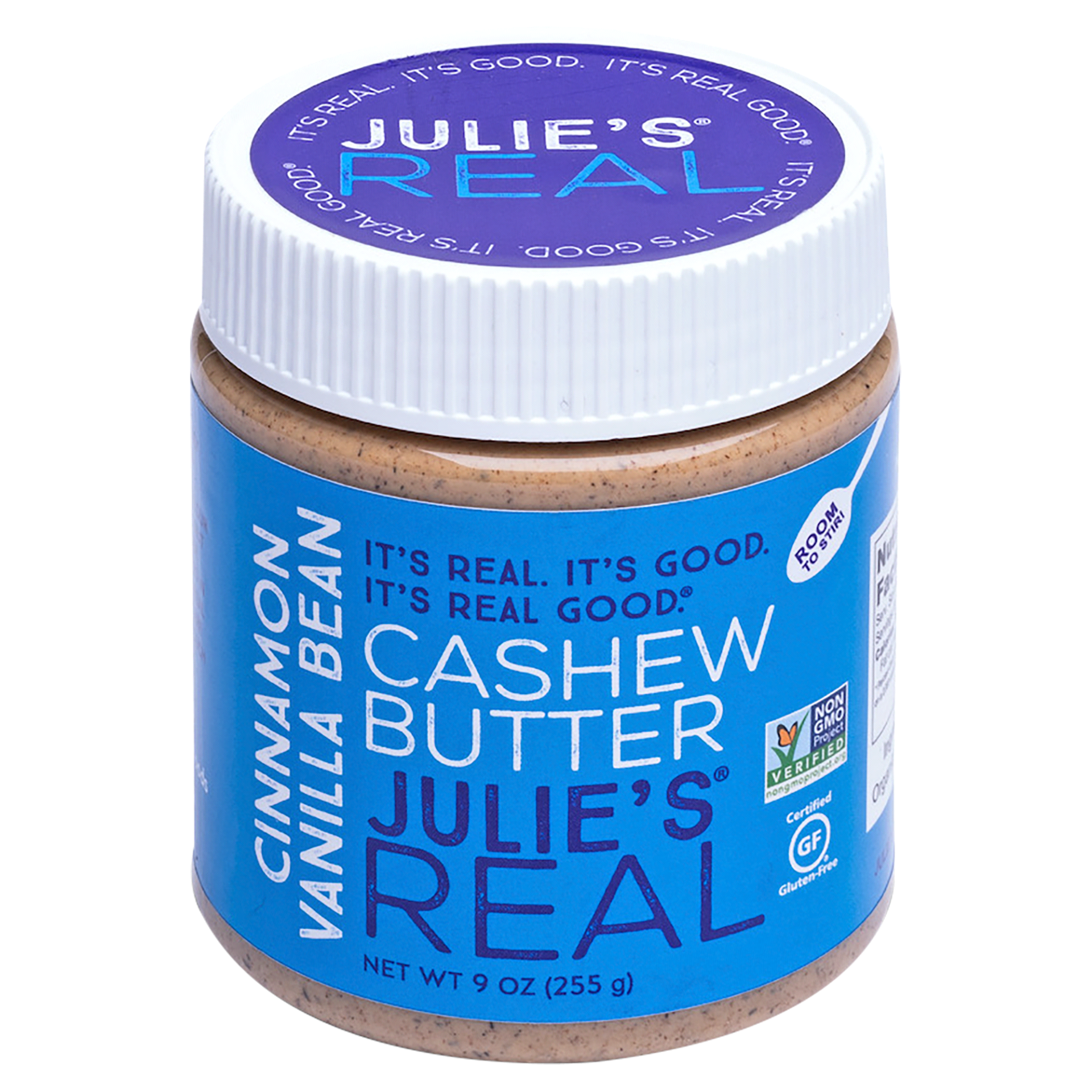 slide 1 of 9, Julie's Real Cinnamon Vanilla Bean Cashew Butter 9 oz, 9 oz