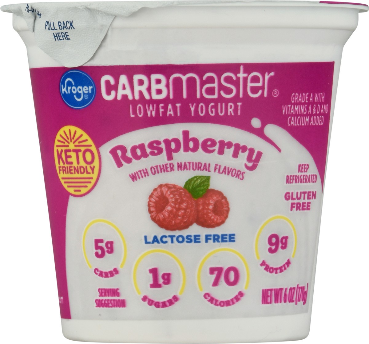 slide 6 of 11, Kroger Carbmaster Cultured Dairy Blend Raspberry, 6 oz