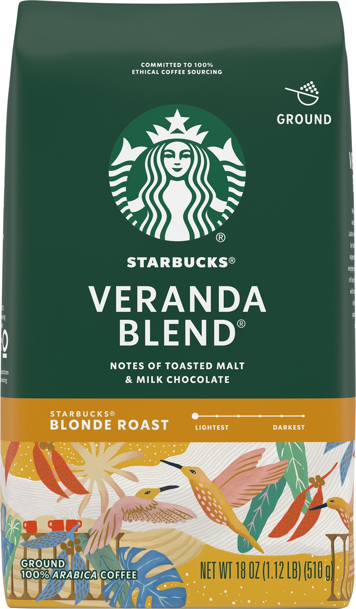 slide 3 of 13, Starbucks Ground Coffee—Starbucks Blonde Roast Coffee—Veranda Blend—100% Arabica—1 bag (18 oz), 18 oz