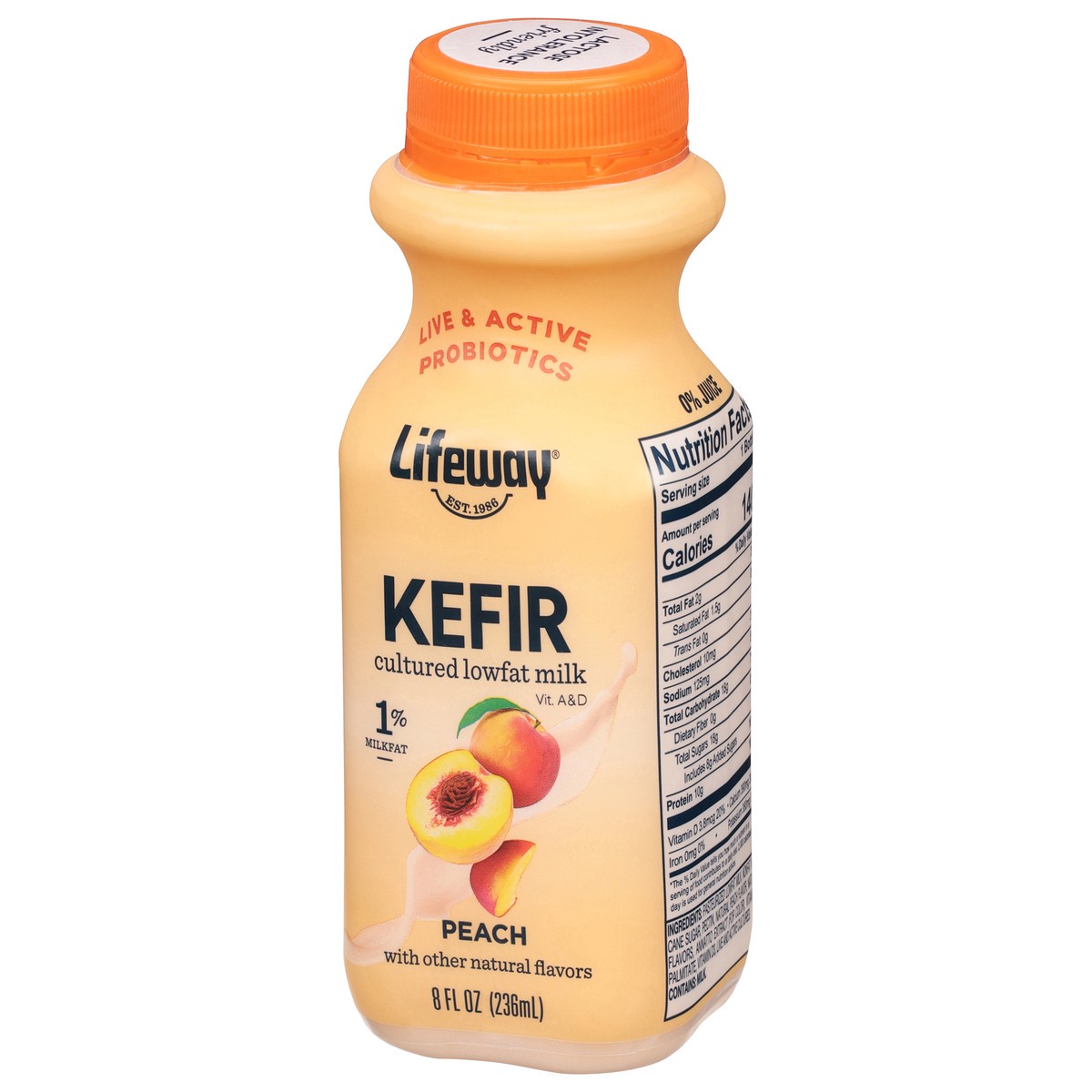 slide 10 of 11, Lifeway Peach Kefir 8 fl oz, 8 fl oz