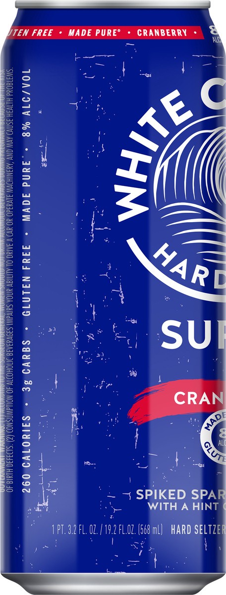 slide 5 of 7, White Claw Surge Cranberry 19.2 fl oz Can, 19.20 fl oz