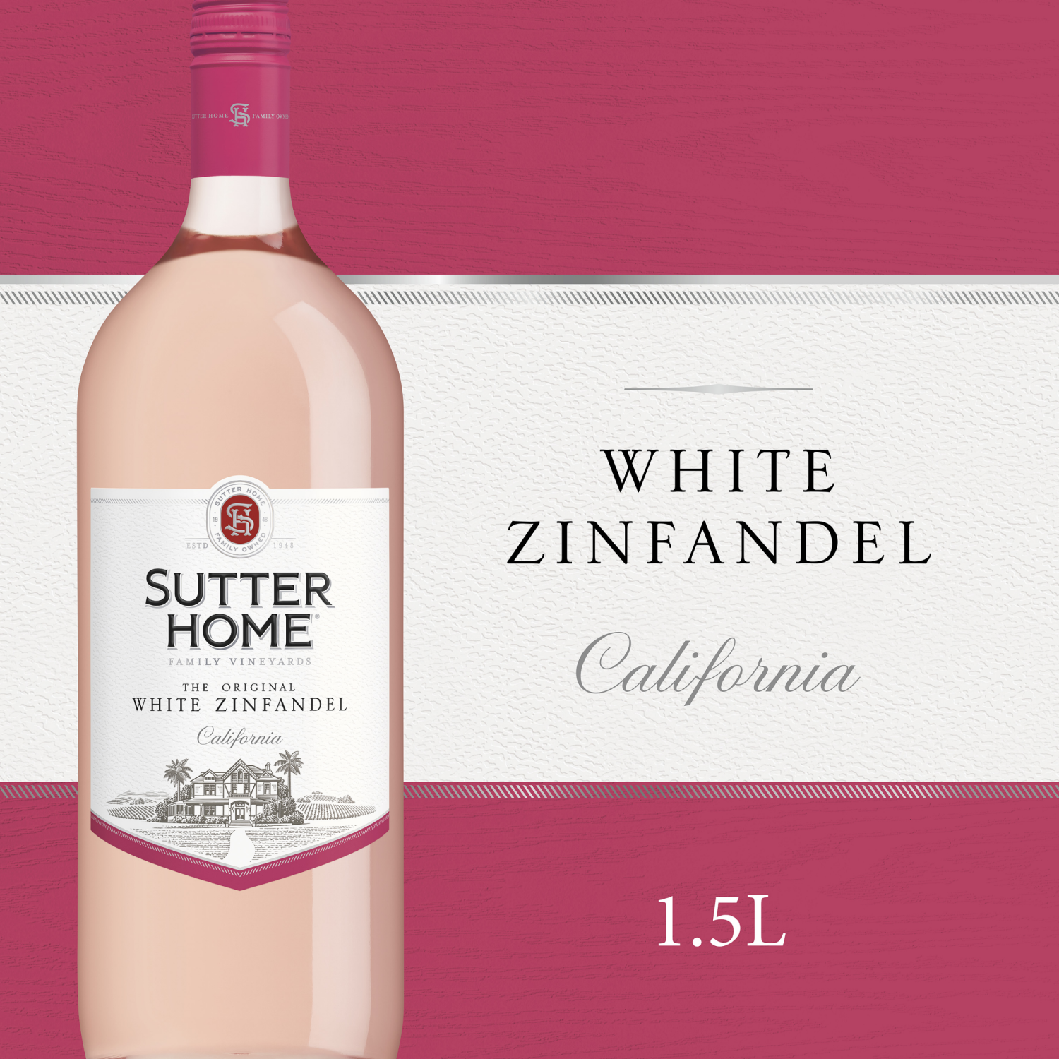 slide 1 of 8, Sutter Home California White Zinfandel 1.5 l, 1.5 l