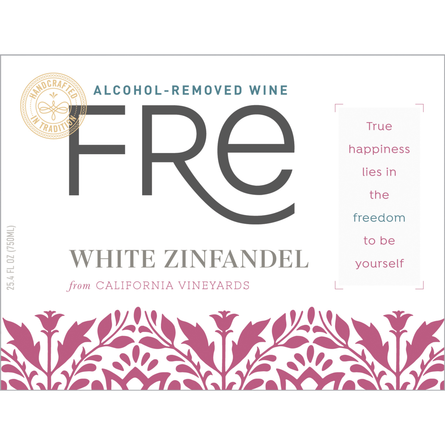slide 8 of 8, Fré Alcohol-Removed White Zinfandel 25.4 fl oz, 25.4 fl oz