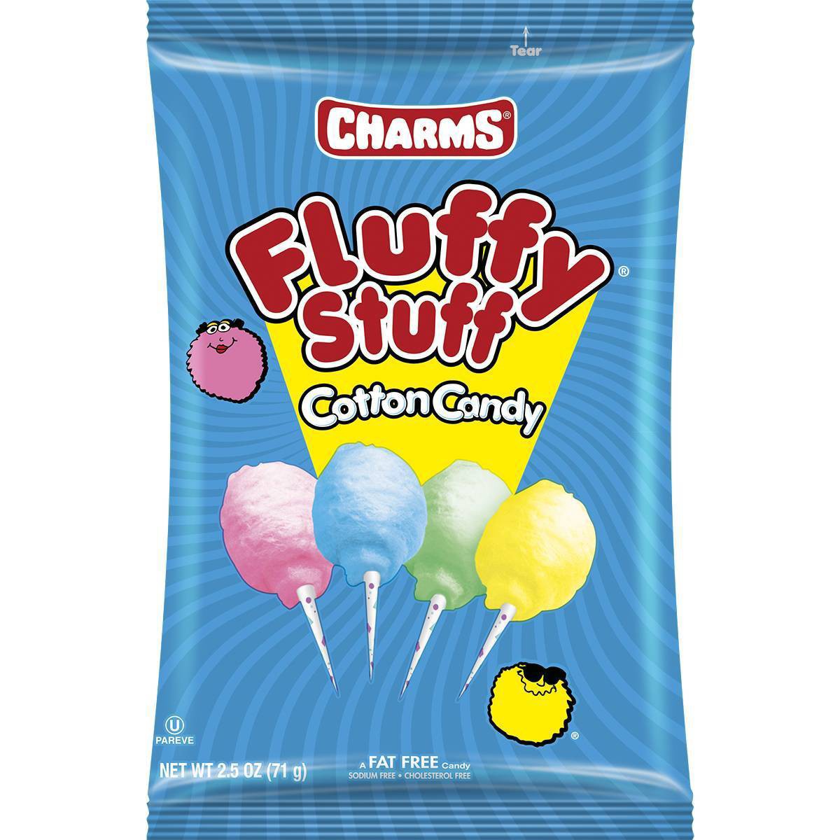 slide 1 of 3, Charms Fluffy Stuff Cotton Candy, 2.1 oz