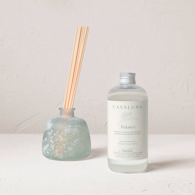 slide 3 of 5, 350ml Balance Reed Diffuser Refills - Casaluna™: Bamboo & Lotus Aromatherapy, No Battery Required, 350 ml