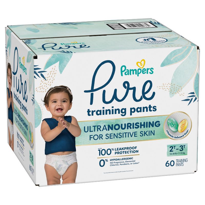 slide 15 of 16, Pampers Pure Protection Training Underwear - Baby Shark - Size 2T-3T - 60ct, 60 ct