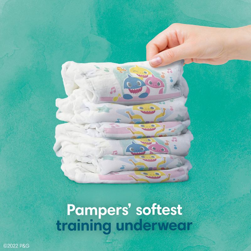 slide 4 of 10, Pampers Pure Protection Training Underwear - Baby Shark - Size 4T-5T - 80ct, 80 ct