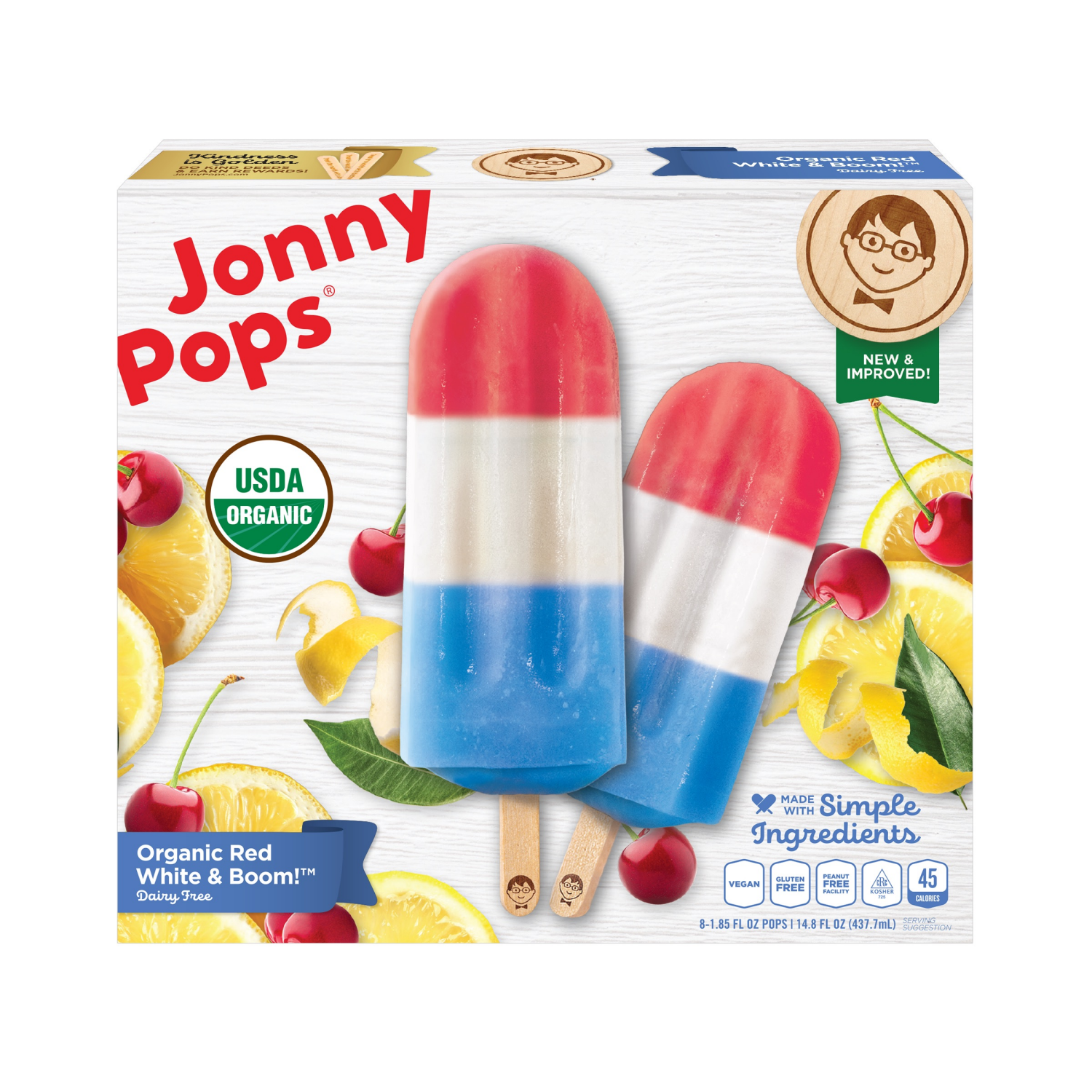 slide 1 of 5, Jonny Pops-Red White&Boom, 14.8 oz