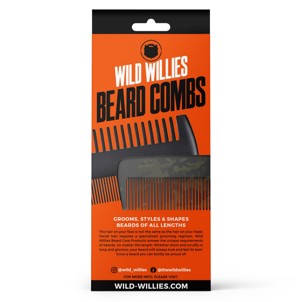 slide 2 of 2, Wild Willies Beard Combs, 1 Wood Comb and 1 Composite Comb, Set of 2, 1 ct