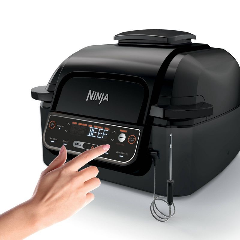 Ninja LG451BK Foodi Smart 5-in-1 Indoor Grill with 4qt Air Bake Roast Fryer