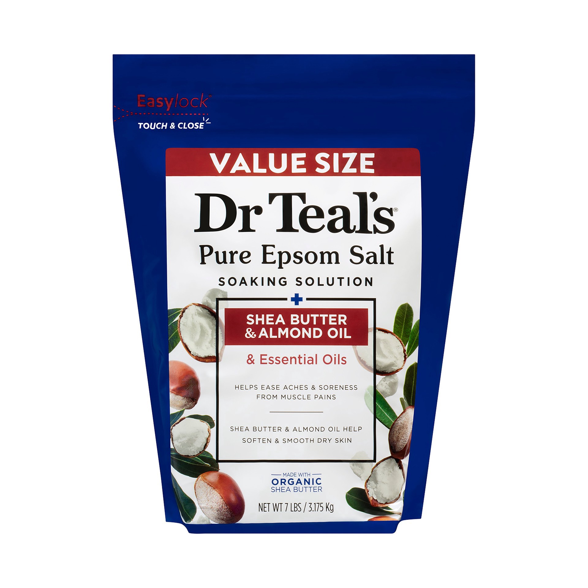 slide 1 of 1, Dr. Teal's Shea Butter & Almond Oil Pure Epsom Salt 7 lb, 7 lb