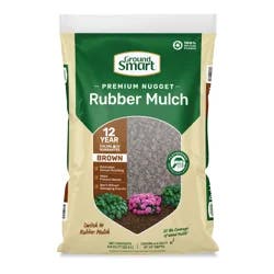 GroundSmart Recycled.8cf Nugget Rubber Mulch - Brown