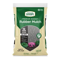GroundSmart Recycled.8cf Nugget Rubber Mulch - Black