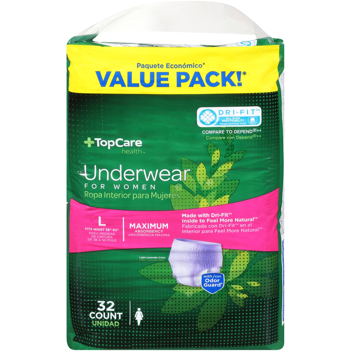 slide 1 of 1, TopCare Underwear for Women Maximum Absorbency Large, 32 ct