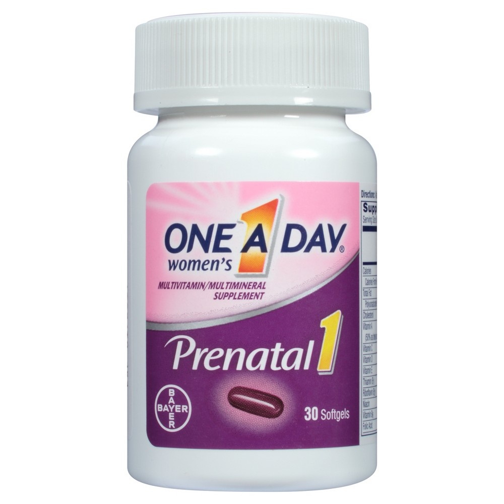 slide 3 of 7, One A Day Women's Prenatal Vitamin 1 with DHA & Folic Acid Multivitamin Softgels - 30ct, 30 ct