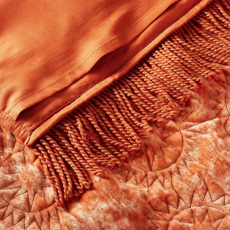 slide 3 of 3, Opalhouse designed with Jungalow Standard Sun Stitched Vintage Velvet Quilt Sham Coral - Opalhouse™ designed with Jungalow™: Polyester Fill, Machine Washable, No Flange, 1 ct