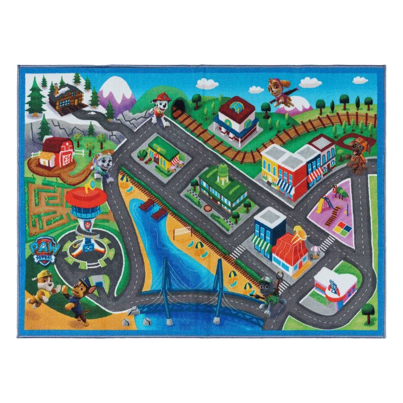 slide 1 of 4, 40" x 54" PAW Patrol Activity Road Rug, 1 ct