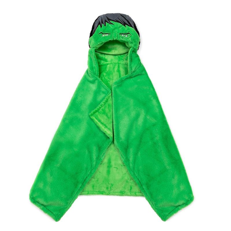 slide 1 of 5, Marvel Hulk Kids' Hooded Blanket Green, 1 ct