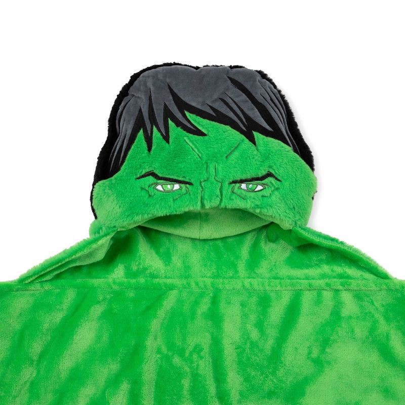 slide 3 of 5, Marvel Hulk Kids' Hooded Blanket Green, 1 ct