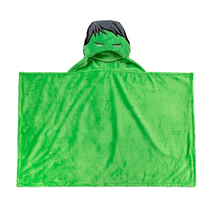 slide 4 of 5, Marvel Hulk Kids' Hooded Blanket Green, 1 ct