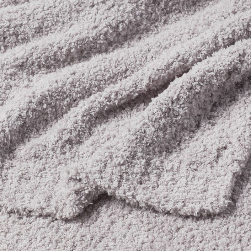 slide 3 of 3, Full/Queen Cozy Chenille Bed Blanket Gray - Threshold™: Midweight Knitted, Machine Washable, No Backing, 1 ct